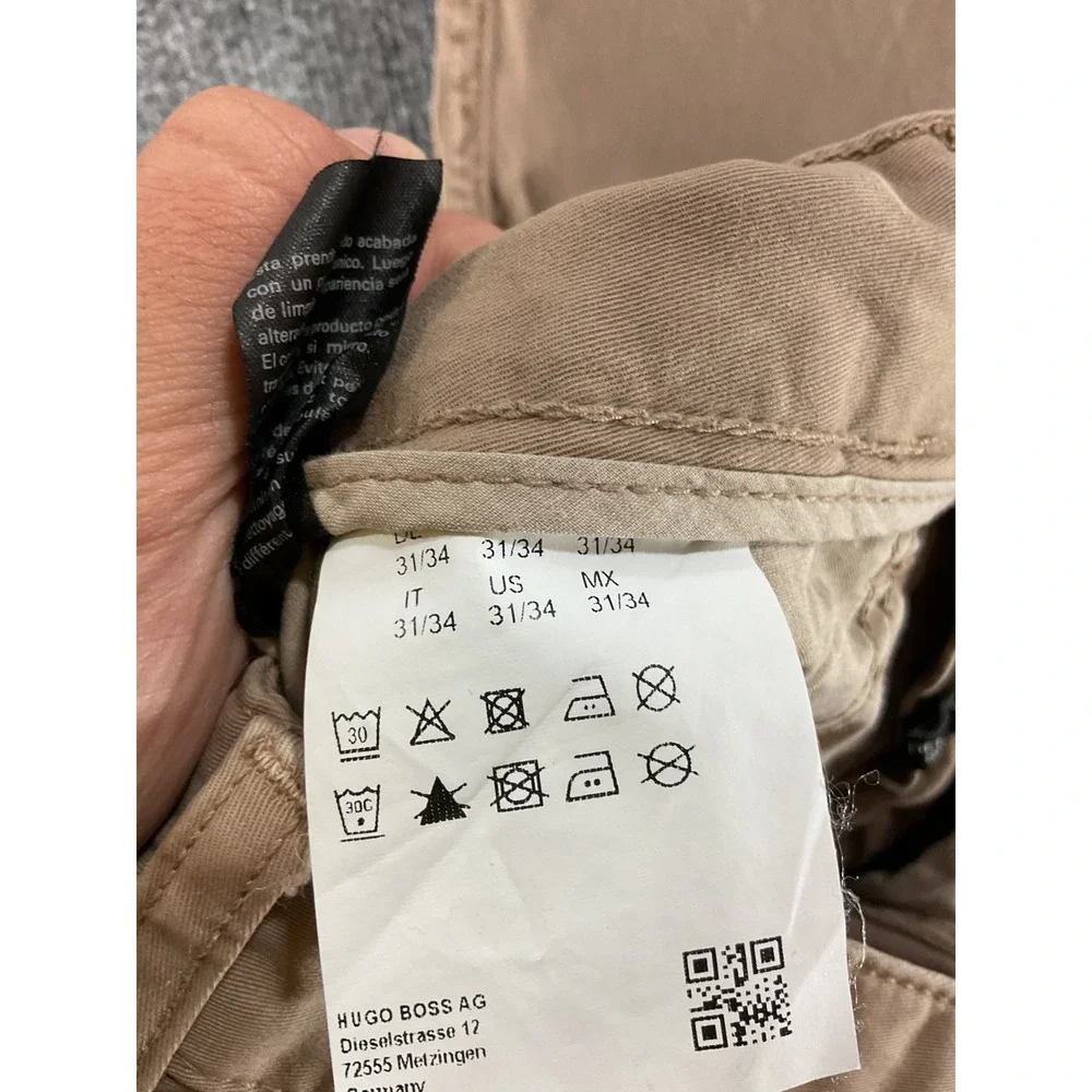 Hugo Boss Pants Mens 31x34 Stretch Chino Brown Tan Slim Casual Designer